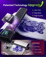 Imprimante à pochoirs pour tatouage Phomemo M08F Plus avec écran tactile, imprimante à tatouage Bluetooth avec 10 feuilles de papier de transfert premium