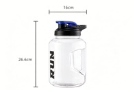 Botellas de Agua de Plástico Grandes de 86 oz con Asa, para Gimnasio, Venta al por Mayor, Personalizadas, Libres de BPA, Deportivas, Ecológicas, para Exteriores, a Prueba de Fugas