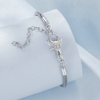 Presentski Fermoirs en argent sterling 925 à double tête de homard et papillon pour bracelet (BSP022-BSP025)