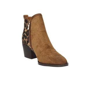 Women's Heeled Ankle <b>Boots</b> Camel 6 Cm Heel Size 36 37 38 39 40 <b>Leopard</b> Back Panel - Product Image 5