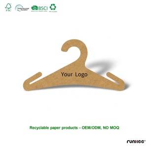 Ganchos para Ropa de Niños de Cartón Kraft con Certificación FSC de Runhee, 100% Reciclables, Ecológicos, para Bebés y Niños, con Logotipo Personalizado, Venta al Por Mayor B2B - Product Image 1