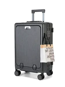 Carry-on koper bukaan depan PC, koper berpergian 20 ", pemegang saku Laptop untuk berpergian
