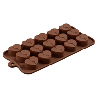 Silikolove 15-Cavity Bruiloft Valentijn Hart Chocoladevormen Siliconen Biscuit Snoepvorm
