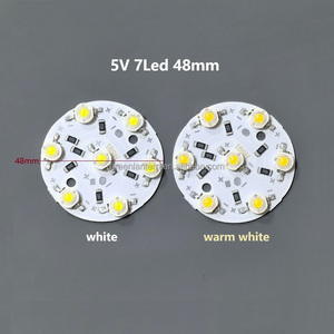Module LED pré-câblé 5V basse tension haute luminosité, diamètre 48mm 74mm, pour lampe de travail DIY, blanc chaud, carte PCB USB, intensité variable - Product Image 4