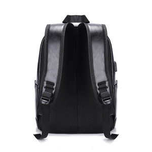 <strong>Black</strong> Student Business Travel <strong>Leather</strong> Smart Laptop Bag Slim Men Waterproof <strong>Backpack</strong> Wholesale - Product Image 5