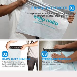 Sac d'expédition en plastique avec logo personnalisé grand/moyen, 2 adhésifs forts, impression, double fermeture autocollante, sac de courrier - Product Image 5