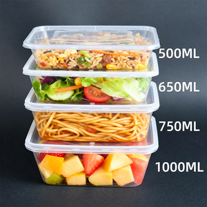 500ml 650ml 750ml 1000ml Takeaway hộp nhựa Ăn Trưa Bento hộp nhựa lò vi sóng dùng một lần <span class=keywords><strong>container</strong></span> thực phẩm có nắp đậy - Product Image 4