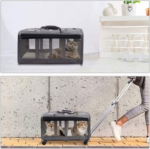Transportín para Perros con Ruedas, Aprobado por Aerolíneas, Transportín para Mascotas con Ruedas, Transportín Rodante para Mascotas con Ventilación de Malla Transpirable - Product Image 6