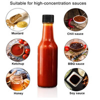 Botol saus panas 5oz / 150ml botol kaca minyak Woozy bening botol saus untuk saus & stoples kaca