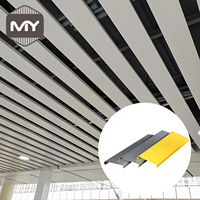 Paneles de Techo Decorativos Modernos de Aluminio, Sistema de Bafles Suspendidos, Revestimiento Metálico Lineal, Insonorizado, Ignífugo, para Gimnasios Exteriores