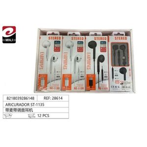 Aricurador St-1135 Stereo Earphones With Mic And Volume Control 12 Pcs Pack - Product Image 3