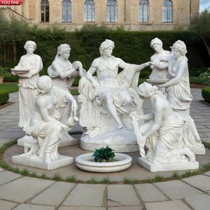 YOUFINE Statua da Esterno per Hotel e Ville Decorazione Europea Statua Personalizzata a Grandezza Naturale del Dio Apollo al Bagno in Marmo in Vendita - Product Image 1
