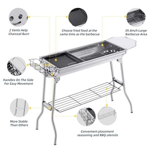 Parrilla giratoria para barbacoa, asador de carbón plegable desmontable de acero inoxidable para exteriores, para jardín y casa, venta de fábrica - Product Image 3