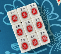 Set Permainan Mahjong Oriental Crane Dragon Vintage, Ubin Mahjong Akrilik Amerika, Tersedia, Sedang Diskon