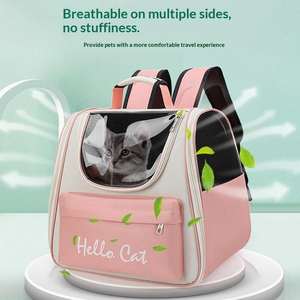 Portable Mesh Pet Carrier <b>Backpack</b> Breathable Travel Tote Bag for <b>Cat</b> Dog Small Puppy Kitten Crossbody Shoulder Airline Approved - Product Image 2