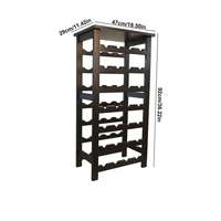 Porte-vin en bambou brun à 7 niveaux, support à vin autoportant, rangement minimaliste pour bouteilles, idéal pour les fêtes