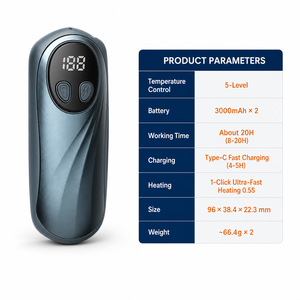 Chauffe-mains électrique portable 2-en-1 magnétique rechargeable avec protection contre la surchauffe, batterie 6000 mAh, type C, pour l'hiver - Product Image 2
