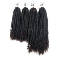 Nuovo Design di Extension per Capelli Sintetiche Morbide Tipo Boom Locs, Dreadlocks Goddess, Dreadlocks Stile Sirena Boho con Capelli Umani Ricci