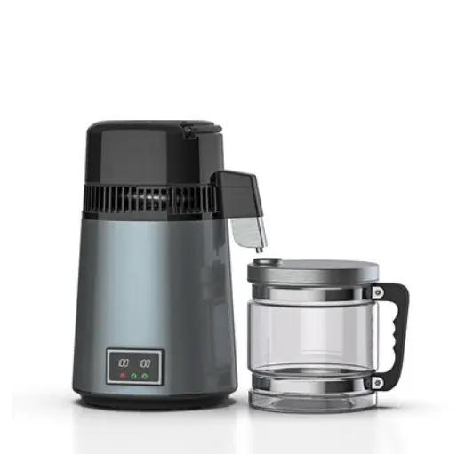 750W 4L Dark Grey Water Distiller with Automatic Shut-off and Removable Collection Cup
