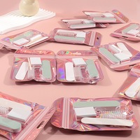 Kit de manucure jetable durable, emballé individuellement, mini polissoir à ongles, lime à ongles, bâtonnet en plastique, outil de pression pour ongles, boîte de rangement pour salon