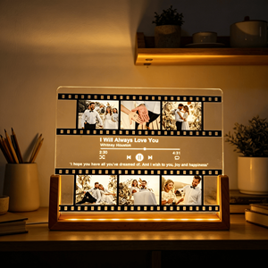 U-Shaped LED Led Light Bases for Acrylic Display Stand for Phone/Tablet <b>USB</b> Rechargeable Wood Base Light Personalized Gifts - Product Image 4