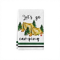Lot de serviettes de cuisine jetables pour le camping, 4 couleurs unies, Happy Camper, pour le feu de camp et la tente, séchage rapide, microfibre écologique