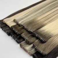 Extensions de cheveux russes Remy double trame, double épaisseur, avec fixation par tissage, pour toutes les couleurs