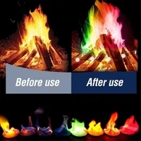Sachets de feu de joie de feu magique de poudre de flammes colorées de 30g Pyrotechnie Tours de magie Camping en plein air Randonnée Outils de survie