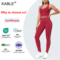 Ensemble de yoga 2 pièces pour femme 2026 – Tenue de sport à séchage rapide, débardeur antichoc et legging taille haute effet push-up mi-mollet