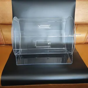 Tambor de deflector acrílico personalizado con cerradura, tambor de deflector acrílico transparente