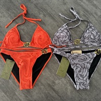 Bloemenprint Tweedelig Bikiniset Snel Droogende Polyester Spandex Dames Zwemkleding Groothandel OEM