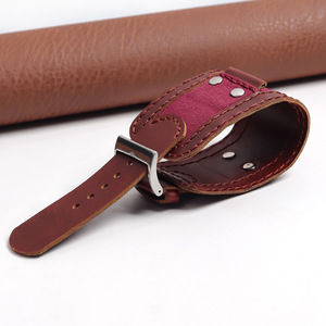 Haute qualité affaires Style luxe Vintage en cuir véritable manchette Bond toile personnalisé une pièce <span class=keywords><strong>bracelet</strong></span> pour <span class=keywords><strong>bracelet</strong></span> de <span class=keywords><strong>montre</strong></span> <span class=keywords><strong>Bracelet</strong></span> - Product Image 3