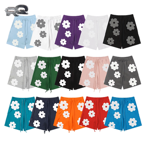 Shorts de survêtement pour homme de haute qualité, style urbain, 100% coton, en toile tissée unie ou à carreaux, avec cordon de serrage, infroissable, ourlet brut, coupe large - Product Image 5