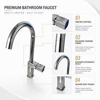 Robinet de lavabo haut de gamme en laiton à levier unique pour projets hôteliers et villas – Vente en gros et personnalisation