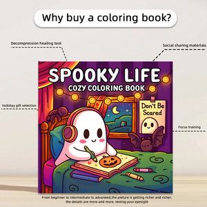 Cuộc Sống ma quái "Cuốn Sách Tô Màu Ma quái Halloween, cuốn sách tô màu đáng yêu với các nhân vật ma cho niềm vui lễ hội - Product Image 3