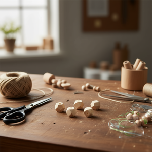 Perline di legno ottagonali ILAN 20 mm colore naturale per artigianato - Product Image 3