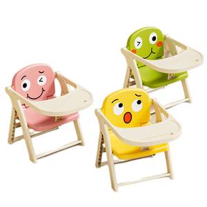 เก้าอี้สูงสำหรับเด็กแบบพกพาพับได้เก้าอี้พลาสติกพร้อมถาดสำหรับเด็กอายุ 2-4 ปีมัลติฟังก์ชั่นการออกแบบกันลื่นแบบหนา - Product Image 4