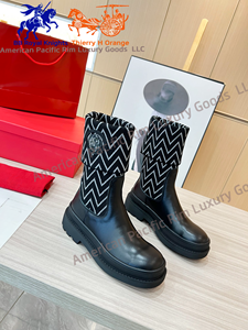 Elegant Luxury Women's <b>Knee</b>-<b>High</b> Boots with 5-10cm <b>High</b> Heel Platform Leather Cowboy Boot Style Flat Rubber Polyurethane Insole - Product Image 6