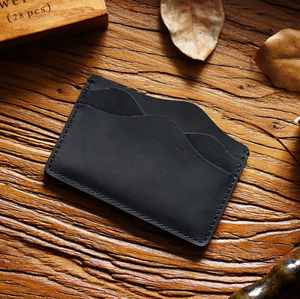 Tarjetero de Cuero Genuino de Vaca de Grano Completo con Logotipo Personalizado OEM ODM, Venta al por Mayor de Fábrica, Tarjetero de Cuero Crazy Horse - Product Image 4