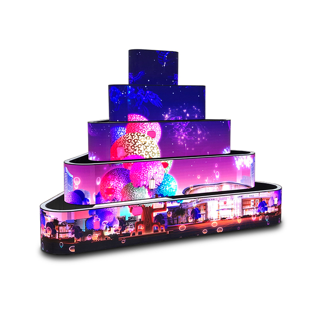 Indoor P1.25 P2.5 Flexible LED Module Curved Ultra-thin Flexible Circular Display Customized 320x160mm for Cylinder Column Use