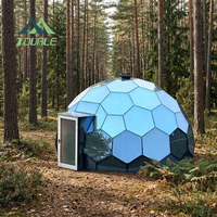 Serre dôme monocouche en verre à structure en alliage d'aluminium multifacettes de grande taille (7m/10m/12m)