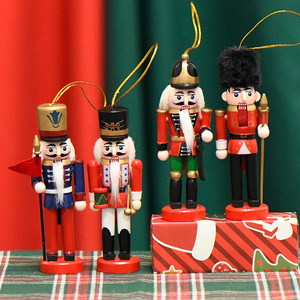 YUELIAN Casse-noisette de Noël en bois fait main, moderne, rouge coloré, 19 cm, figurine décorative, cadeaux et fournitures d'intérieur - Product Image 3