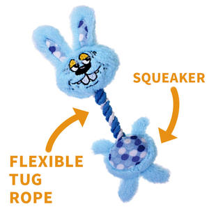 犬のおもちゃメーカーカスタム漫画の顔クマウサギ鶏ぬいぐるみロープ耐久性のあるタグチュー犬のおもちゃ - Product Image 2