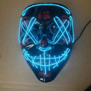 万圣节塑料发光 LED 面具黑色 V 适合舞会服装酒吧道具批发 - Product Image 2