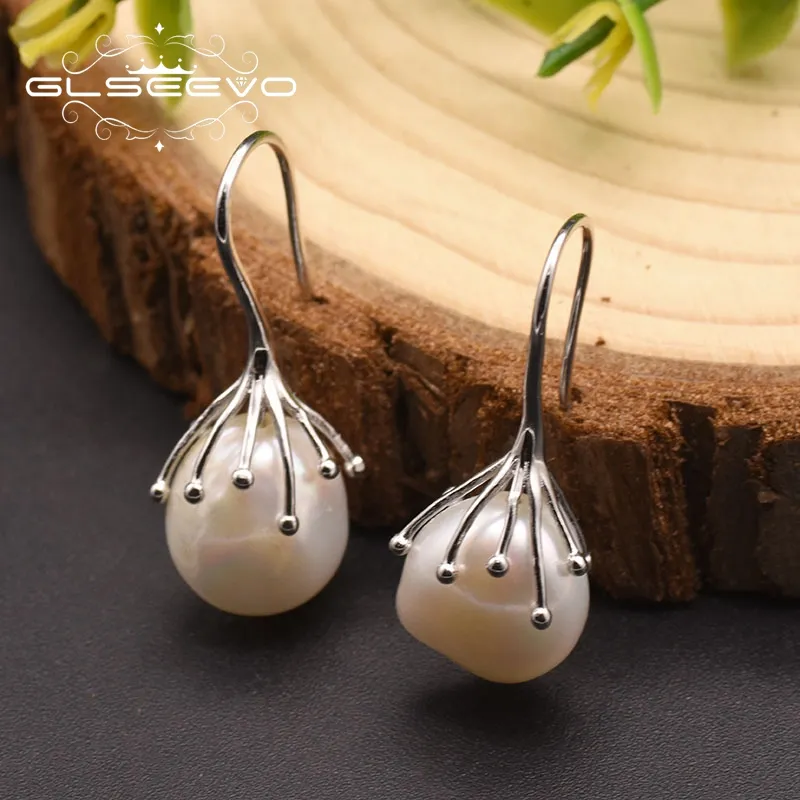 Natural Fresh Water White Pearl Earrings For Women Girl Wedding Gift 925 Sterling Silver Fashion Earrings Trend 2021 Jewelry