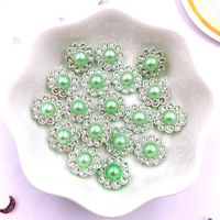 12mm résine fleur ronde perle Flatback cristaux strass boutons Appliques mariage album à faire soi-même artisanat accessoires