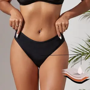Intiflower 9815 XS-XL Bikini Bottom 4 Lagen Wasbaar Periode Slipje Vrouwen Badkleding Zwemmen Menstruatie Ondergoed