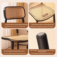 Chaises de salle à manger domestiques, tables de salle à manger commerciales, tabourets d'extérieur respirants à dossier en plastique, mobilier de maison au design antique mi-siècle
