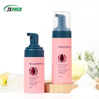 Bouteilles de mousse de cils vides de luxe noir 150ml 200ml plastique PET nettoyant pour le visage liquide mousse moussante bouteille à pompe