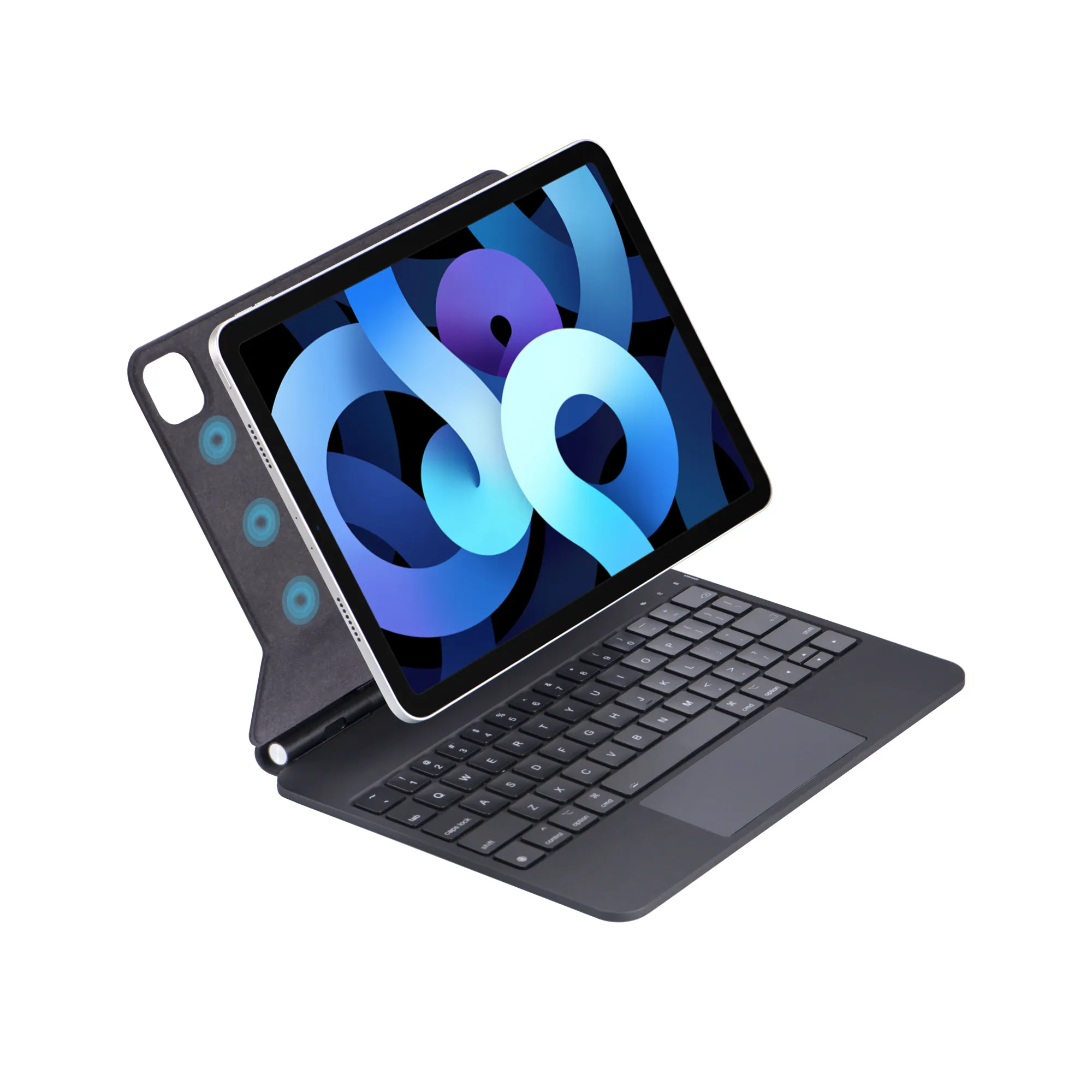 Ma thuật không dây 11-inch QWERTY Tablet bàn phím trường hợp đối với iPad Pro 6 không khí 5 10.5 LED Backlit Touchpad USB giao diện kim loại